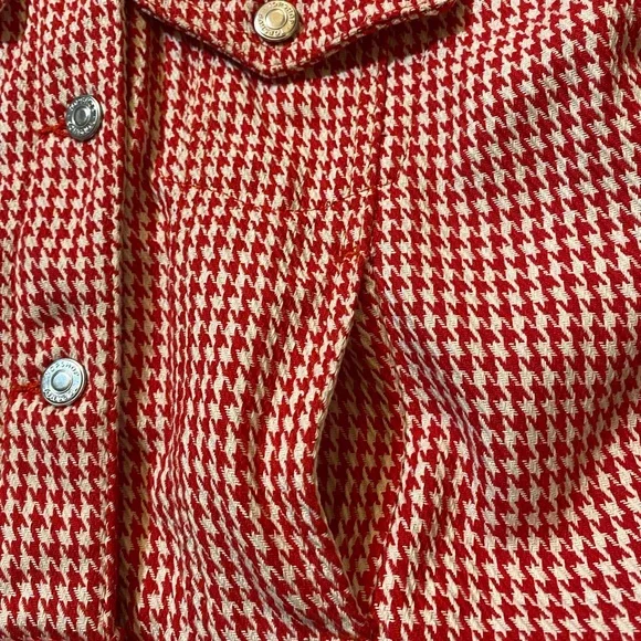 Topshop Red Houndstooth Jacket | US 6 UK 10 - Picture 7 of 13